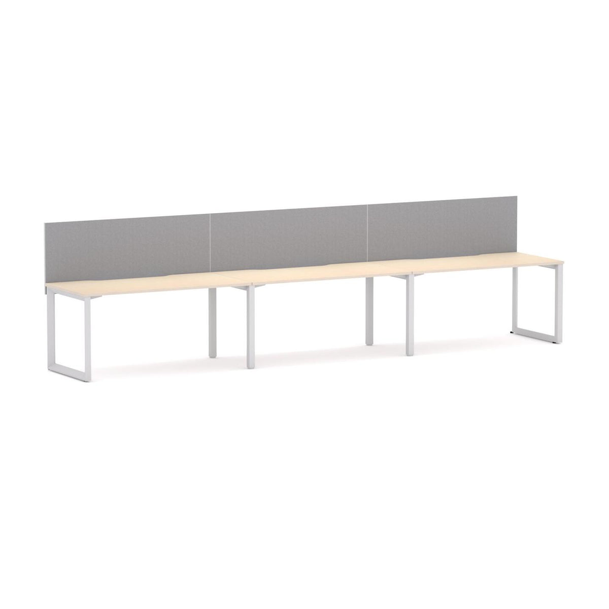 Anvil 3-User Single-Sided Workstation with Edge25 Screen - alternate view, size or finish; optional items may be shown