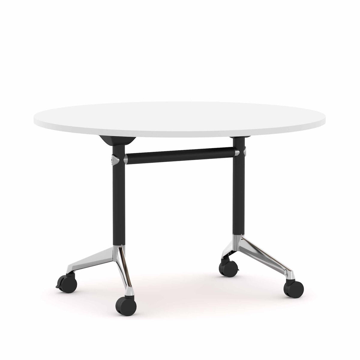 Modulus Flip Table — Black With Polished Alloy, Studio White