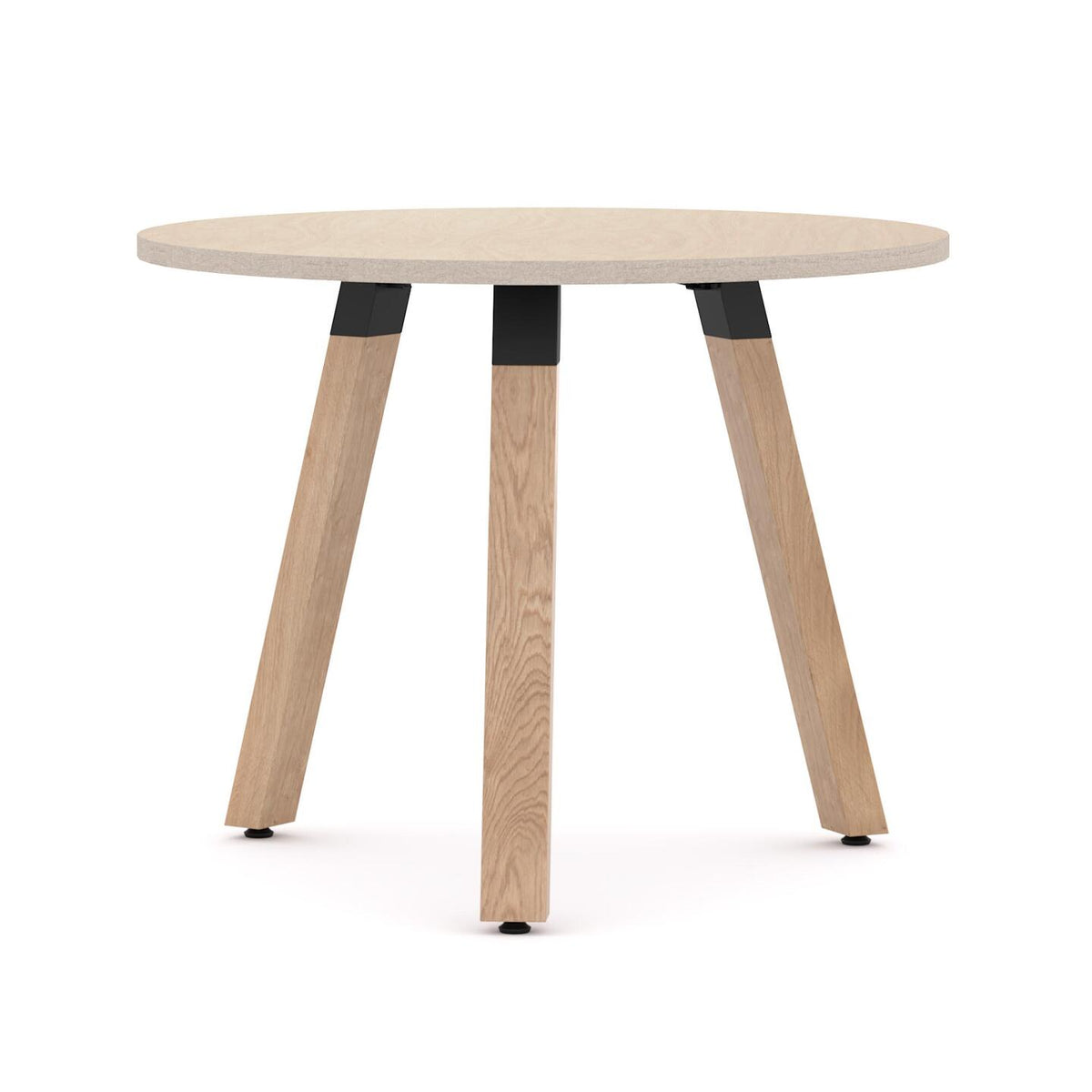 Plantation Table 3-Leg — Solid Oak With Black Housing, Nordic Maple