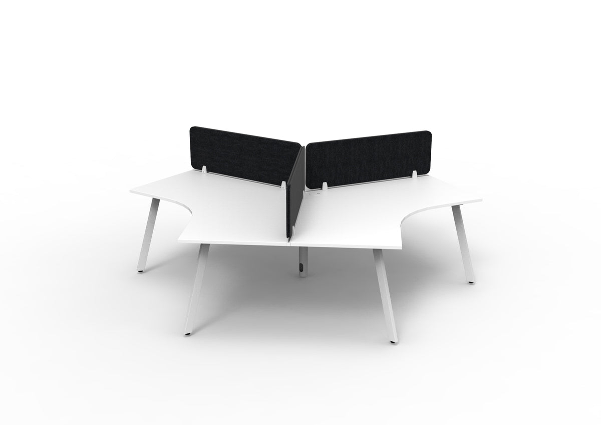 Infinity 120 Degree Eternity Leg Workstation - Eco Panel Screen - Natural White Top & White Base - Black