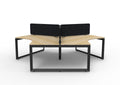 Infinity 120 Degree Loop Leg Workstation - Eco Panel Screen - Natural Oak Top & Black Base - Black