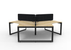 Infinity 120 Degree Loop Leg Workstation - Eco Panel Screen - Natural Oak Top & Black Base - Black