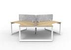 Infinity 120 Degree Loop Leg Workstation - Eco Panel Screen - Natural Oak Top & White Base - Marble Grey