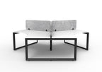 Infinity 120 Degree Loop Leg Workstation - Eco Panel Screen - Natural White Top & Black Base - Marble Grey