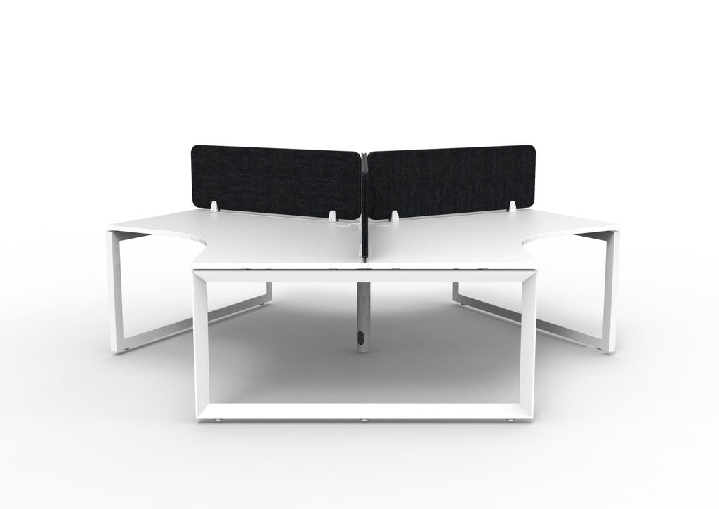 Infinity 120 Degree Loop Leg Workstation - Eco Panel Screen - Natural White Top & White Base - Black