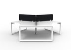 Infinity 120 Degree Loop Leg Workstation - Eco Panel Screen - Natural White Top & White Base - Black