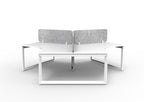 Infinity 120 Degree Loop Leg Workstation - Eco Panel Screen - Natural White Top & White Base - Marble Grey