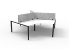 Infinity 120 Degree Profile Leg Workstation - Eco Panel Screen - Natural White Top & Black Base - Marble Grey