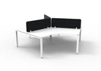 Infinity 120 Degree Profile Leg Workstation - Eco Panel Screen - Natural White Top & White Base - Black