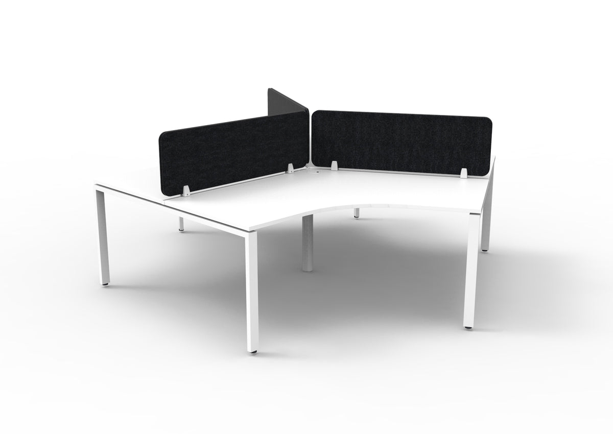 Infinity 120 Degree Profile Leg Workstation - Eco Panel Screen - Natural White Top & White Base - Black