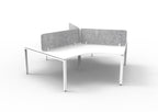 Infinity 120 Degree Profile Leg Workstation - Eco Panel Screen - Natural White Top & White Base - Marble Grey