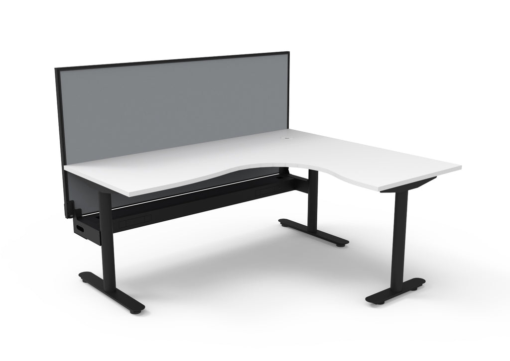 Halo Static Corner Workstation - Framed Screen Options - configuration image