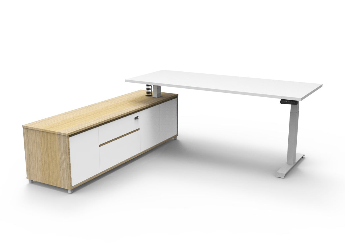 Boost+ Executive Height Adjustable Desk with Side Cabinet - configuration image