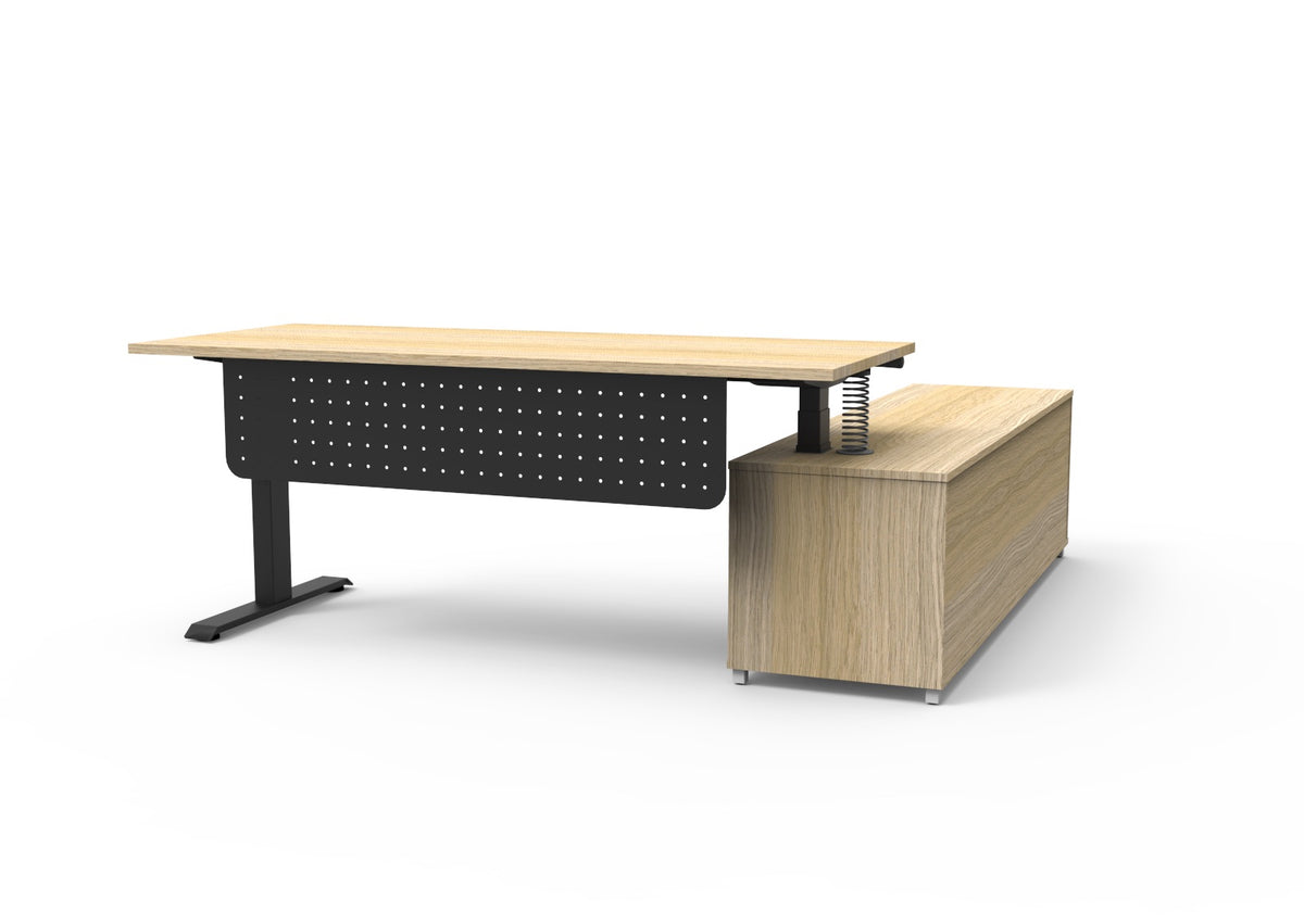 Boost+ Executive Height Adjustable Desk with Side Cabinet - configuration image