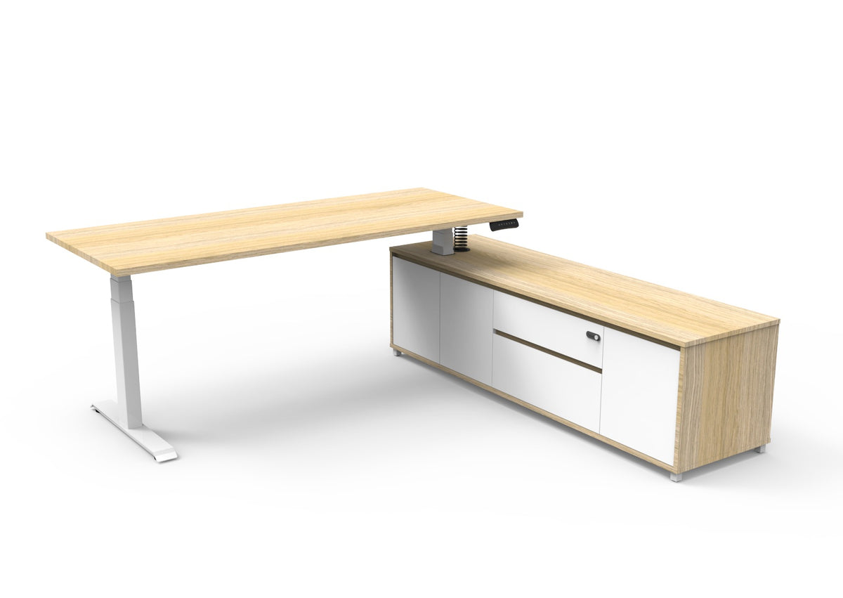 Boost+ Executive Height Adjustable Desk with Side Cabinet - configuration image