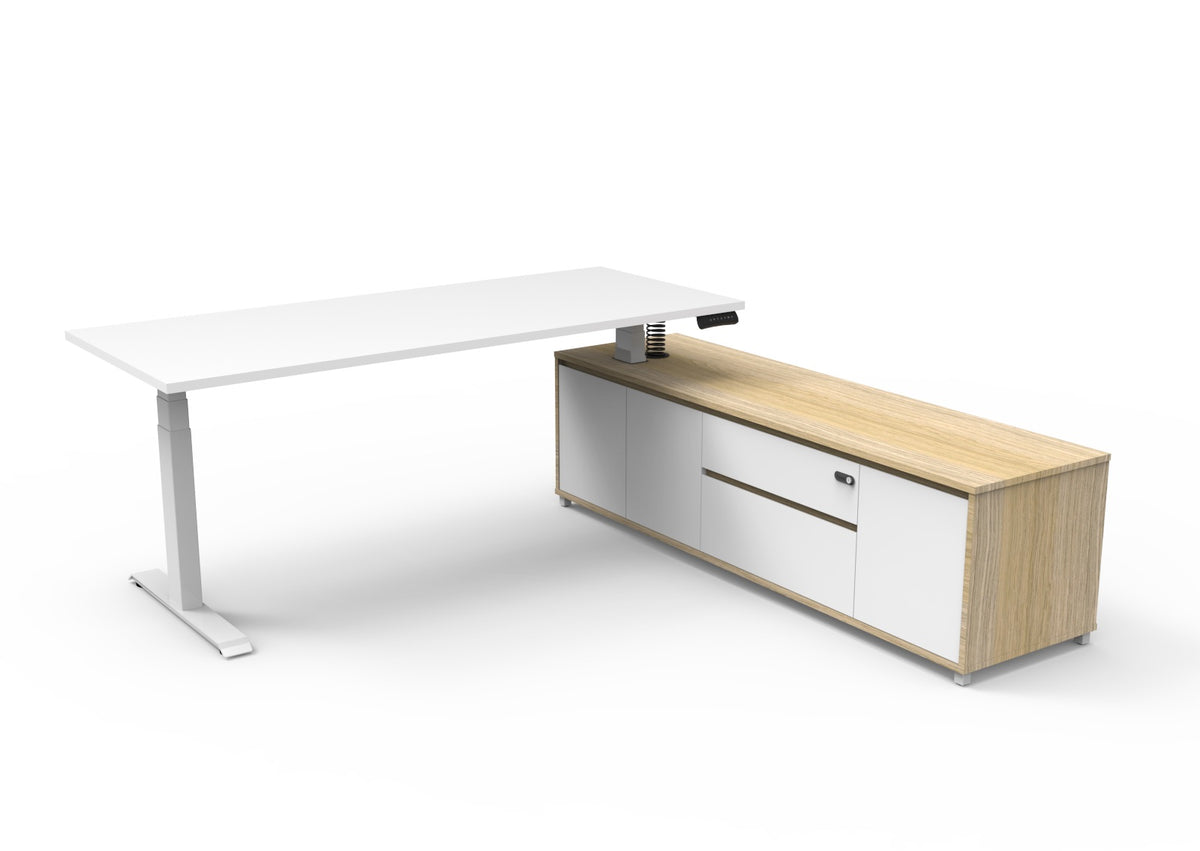 Boost+ Executive Height Adjustable Desk with Side Cabinet - configuration image