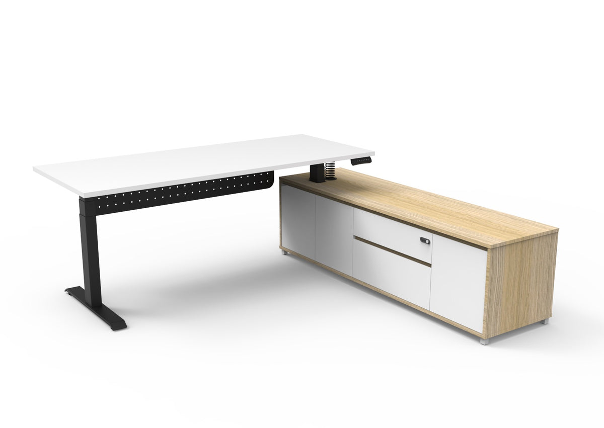 Boost+ Executive Height Adjustable Desk with Side Cabinet - configuration image