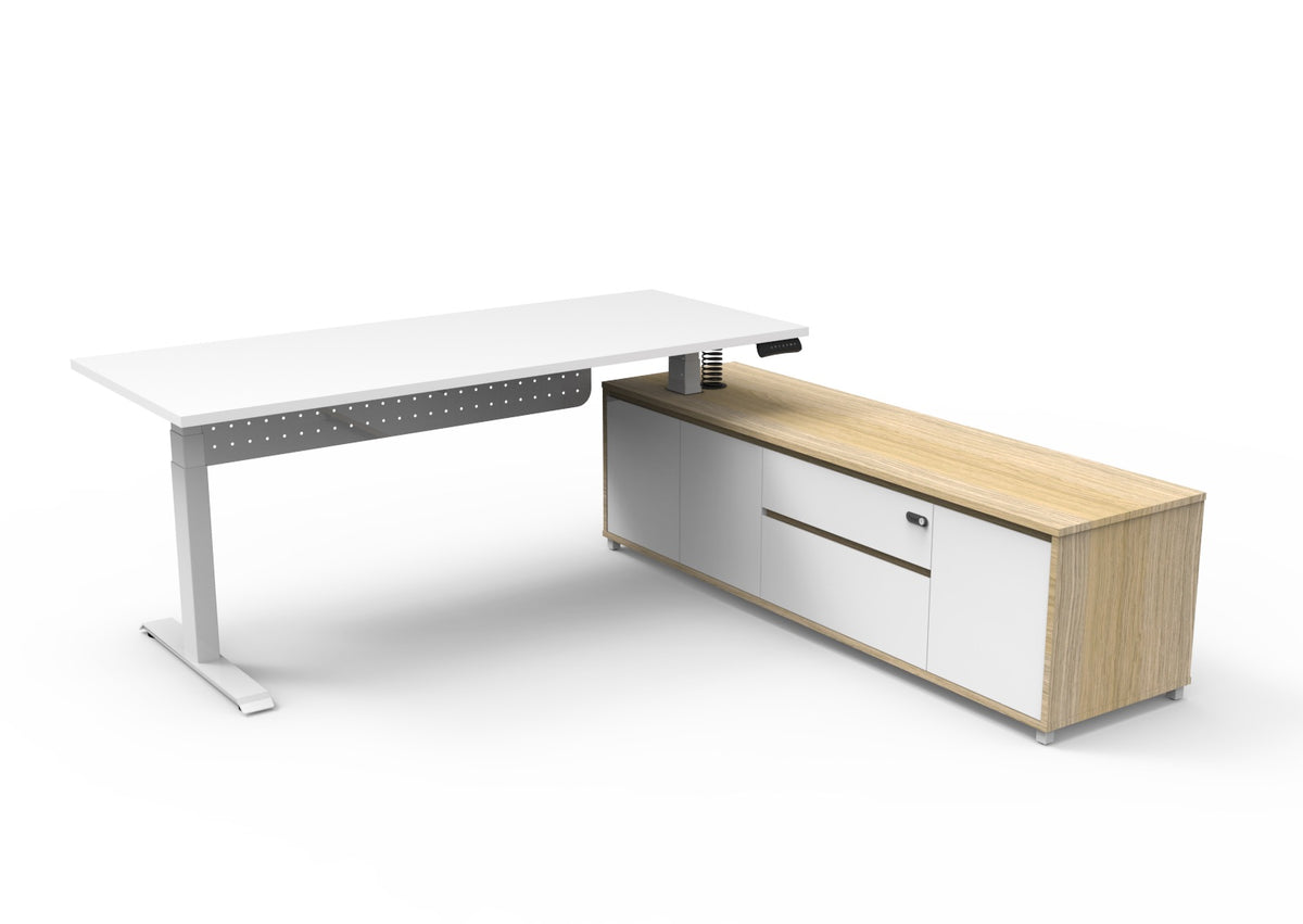 Boost+ Executive Height Adjustable Desk with Side Cabinet - configuration image