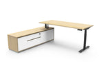 Halo+ Executive Height Adjustable Desk with Side Cabinet