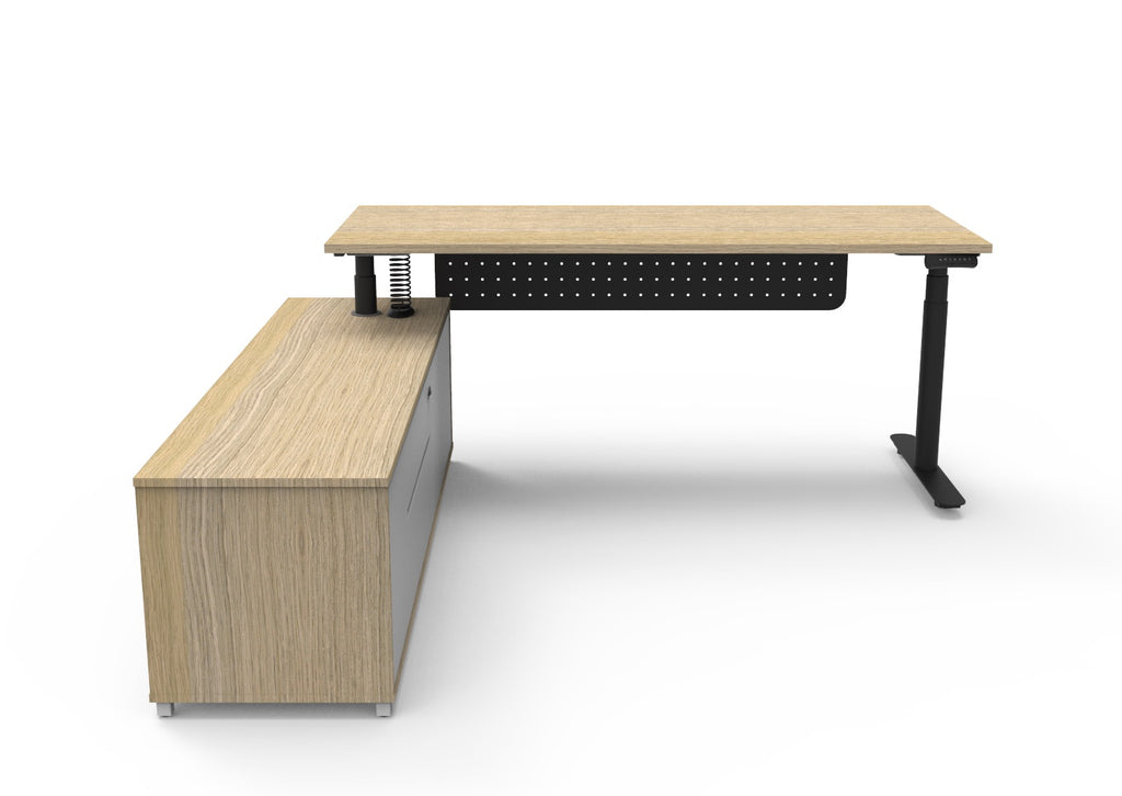 Halo+ Executive Height Adjustable Desk with Side Cabinet - configuration image