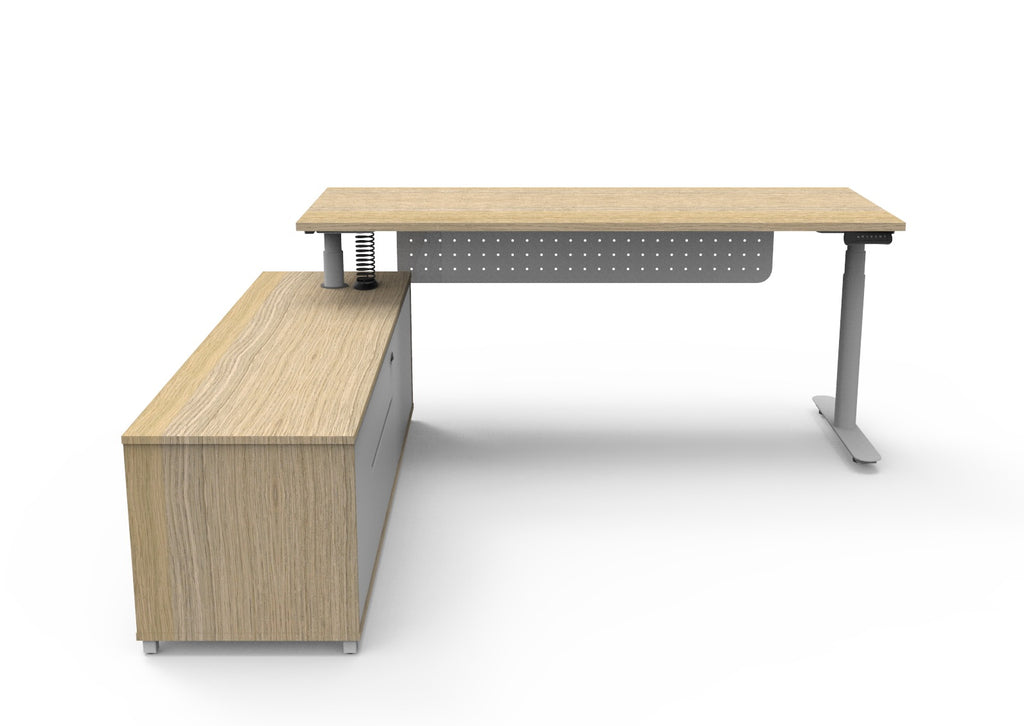 Halo+ Executive Height Adjustable Desk with Side Cabinet - configuration image