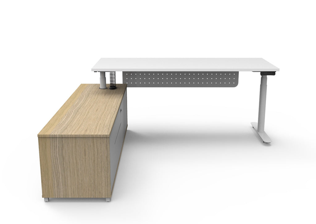 Halo+ Executive Height Adjustable Desk with Side Cabinet - configuration image
