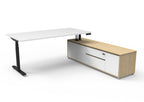 Halo+ Executive Height Adjustable Desk with Side Cabinet - configuration image
