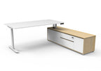 Halo+ Executive Height Adjustable Desk with Side Cabinet - configuration image
