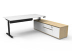 Halo+ Executive Height Adjustable Desk with Side Cabinet - configuration image