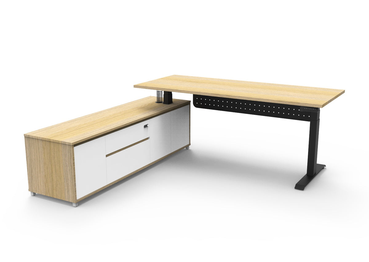 Boost+ Executive Height Adjustable Desk with Side Cabinet - configuration image