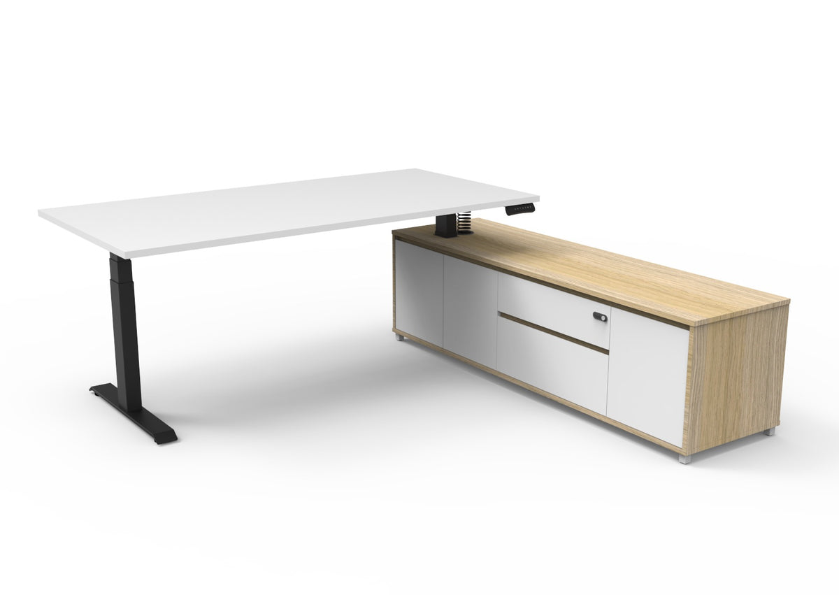 Boost+ Executive Height Adjustable Desk with Side Cabinet - configuration image