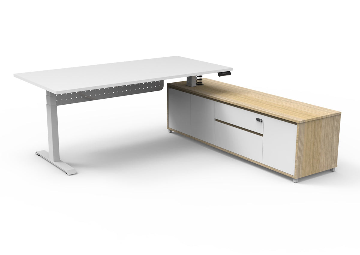 Boost+ Executive Height Adjustable Desk with Side Cabinet - configuration image
