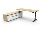 Halo+ Executive Height Adjustable Desk with Side Cabinet - configuration image