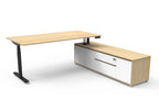 Halo+ Executive Height Adjustable Desk with Side Cabinet - configuration image