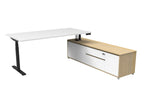 Halo+ Executive Height Adjustable Desk with Side Cabinet - configuration image