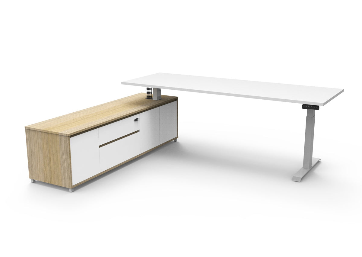 Boost+ Executive Height Adjustable Desk with Side Cabinet - configuration image