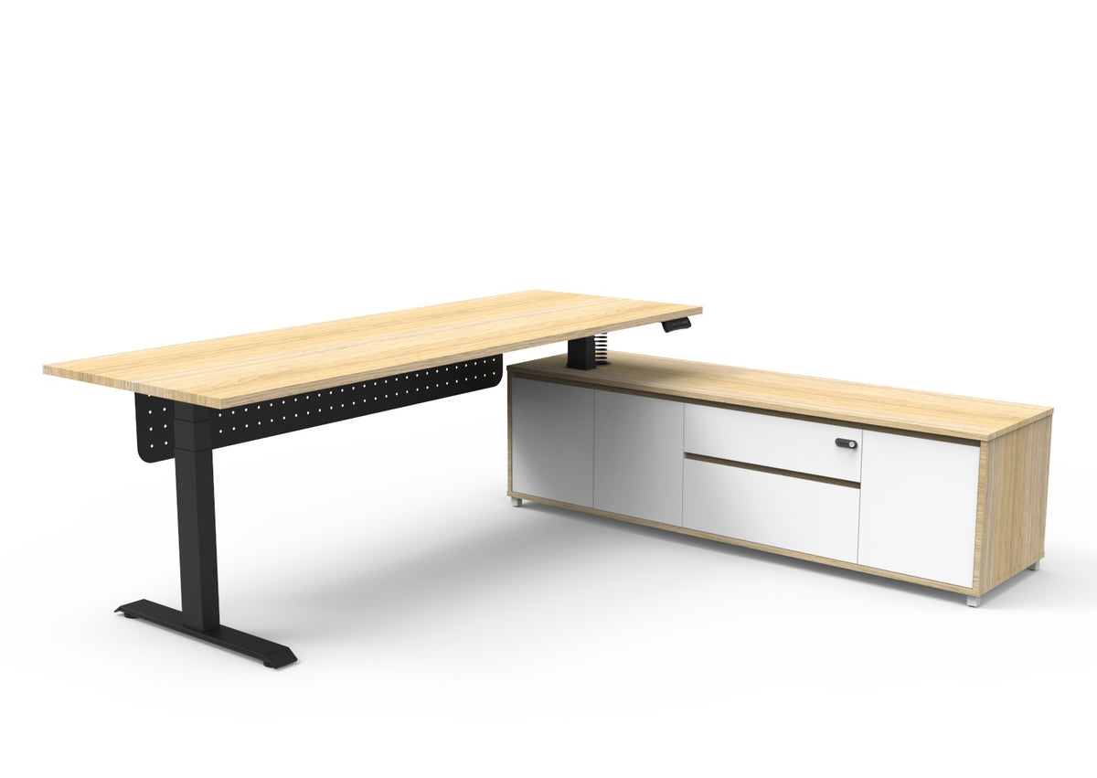 Boost+ Executive Height Adjustable Desk with Side Cabinet - configuration image