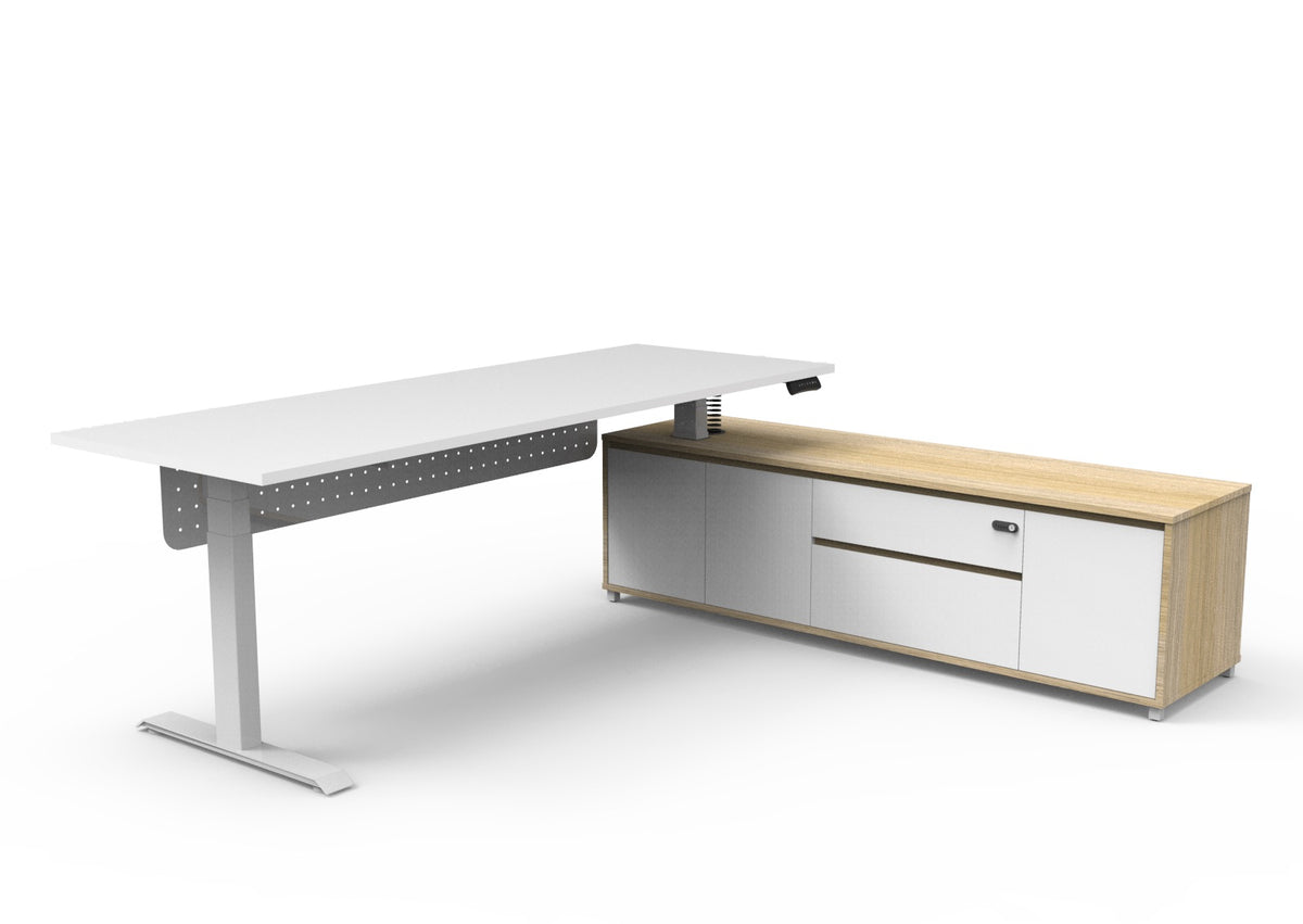 Boost+ Executive Height Adjustable Desk with Side Cabinet - configuration image