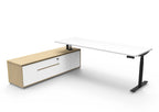 Halo+ Executive Height Adjustable Desk with Side Cabinet - configuration image