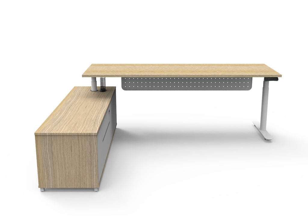 Halo+ Executive Height Adjustable Desk with Side Cabinet - configuration image