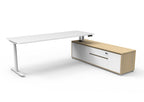 Halo+ Executive Height Adjustable Desk with Side Cabinet - configuration image