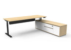 Halo+ Executive Height Adjustable Desk with Side Cabinet - configuration image