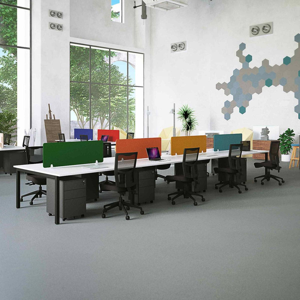 Axis 8-User Double-Sided Workstation - alternate view, size or finish; optional items may be shown