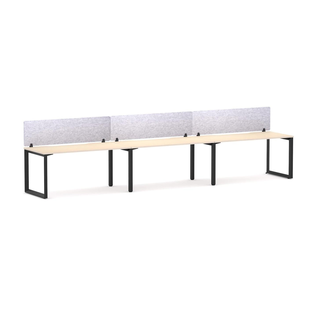 Anvil 3-User Single-Sided Workstation with AcoustiQ Screen - alternate view, size or finish; optional items may be shown