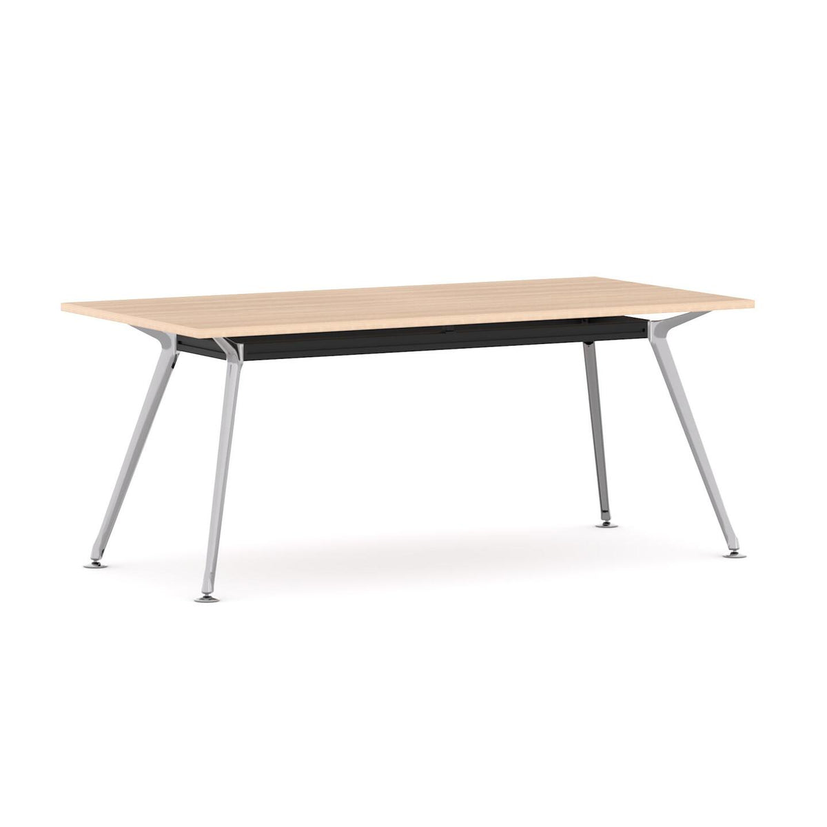 Team Table 4-Leg — Polished Alloy, New Oak Matte