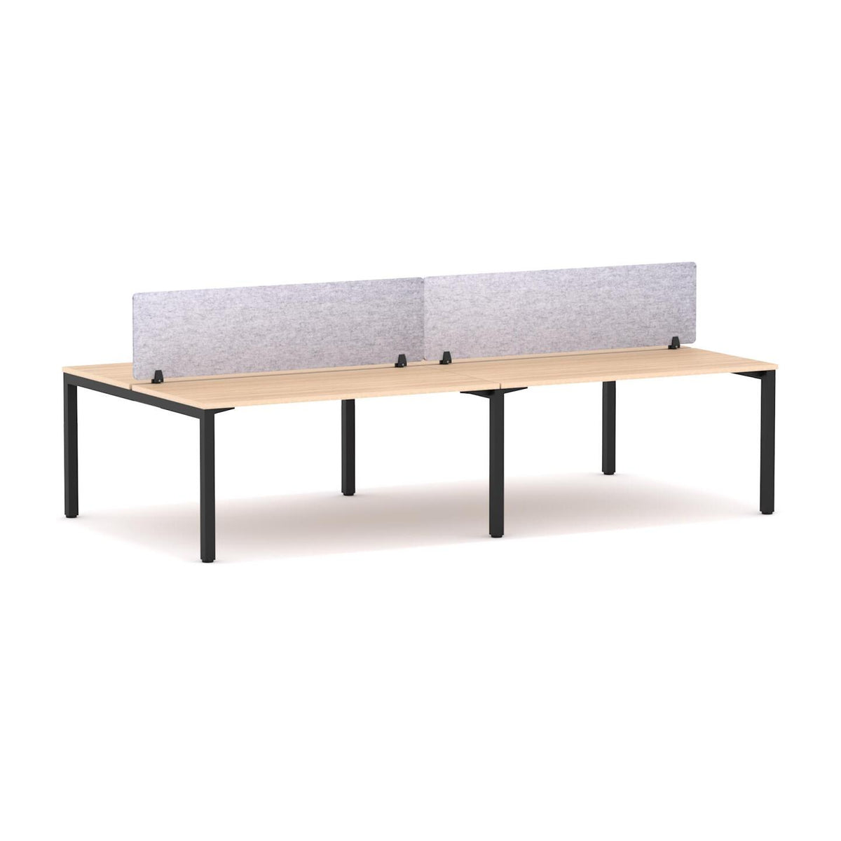 Axis 4-User Double-Sided Workstation with AcoustiQ Screen - alternate view, size or finish; optional items may be shown