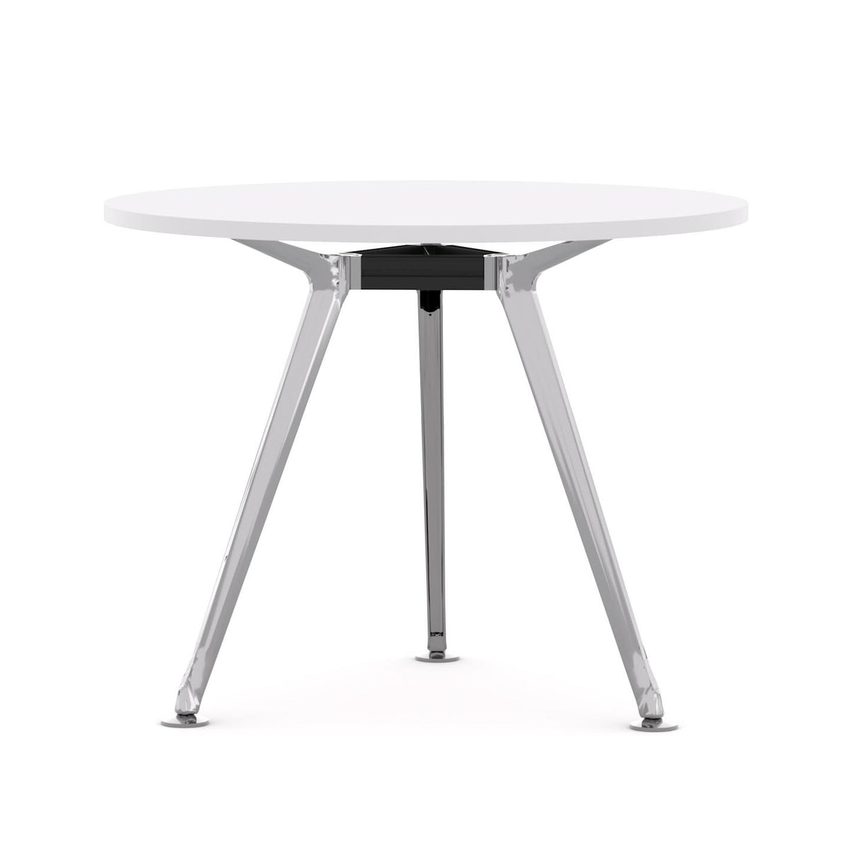 Team Table 3-Leg — Polished Alloy, Studio White