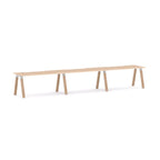 Plantation 3-User Single-Sided Workstation — Solid Oak With White Housing, New Oak Ravine