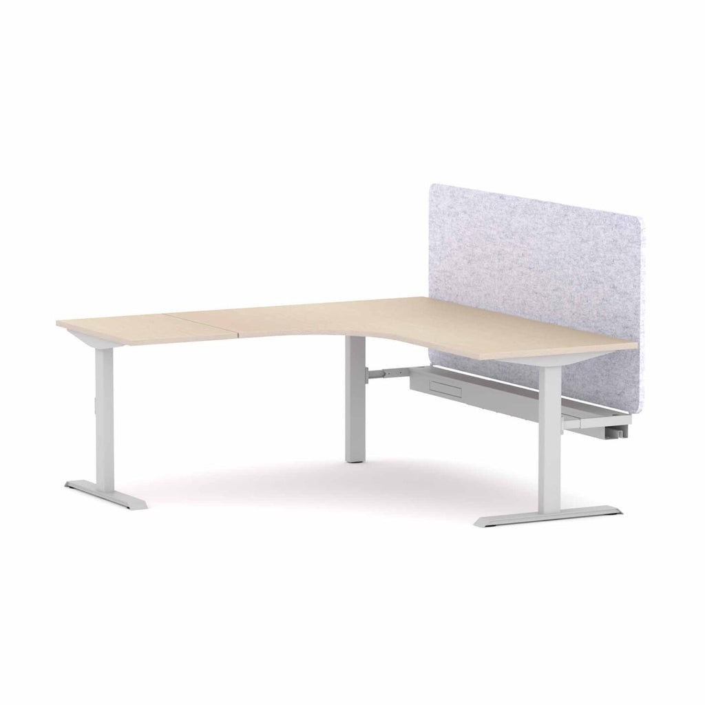 Klass Fixed 90° Workstation with AcoustiQ Screen - alternate view, size or finish; optional items may be shown