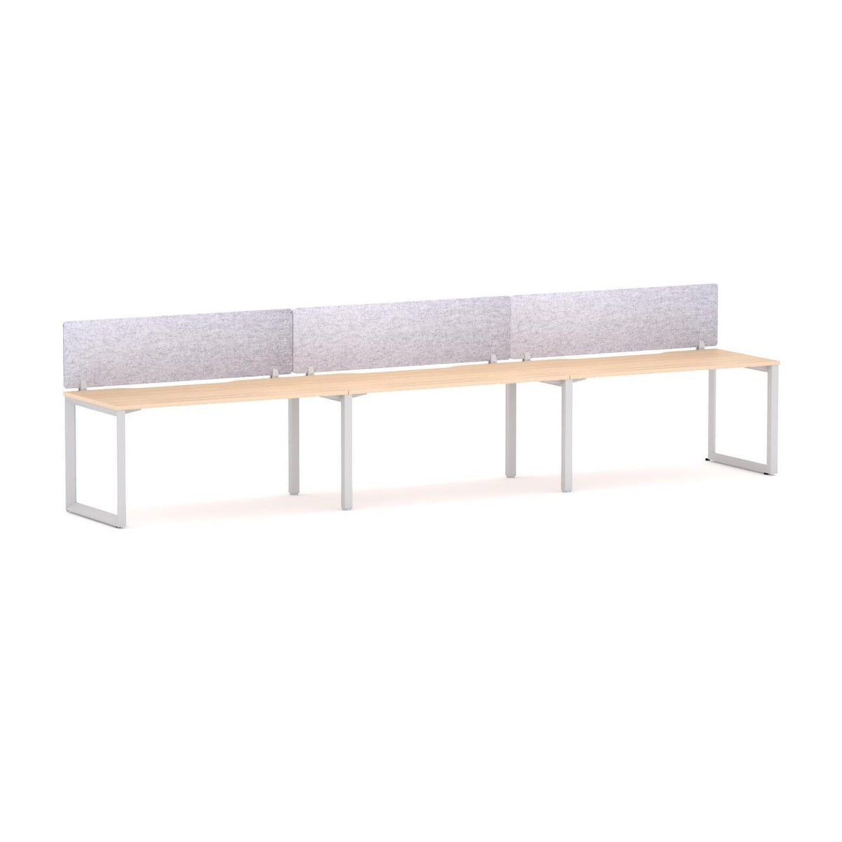 Anvil 3-User Single-Sided Workstation with AcoustiQ Screen - alternate view, size or finish; optional items may be shown